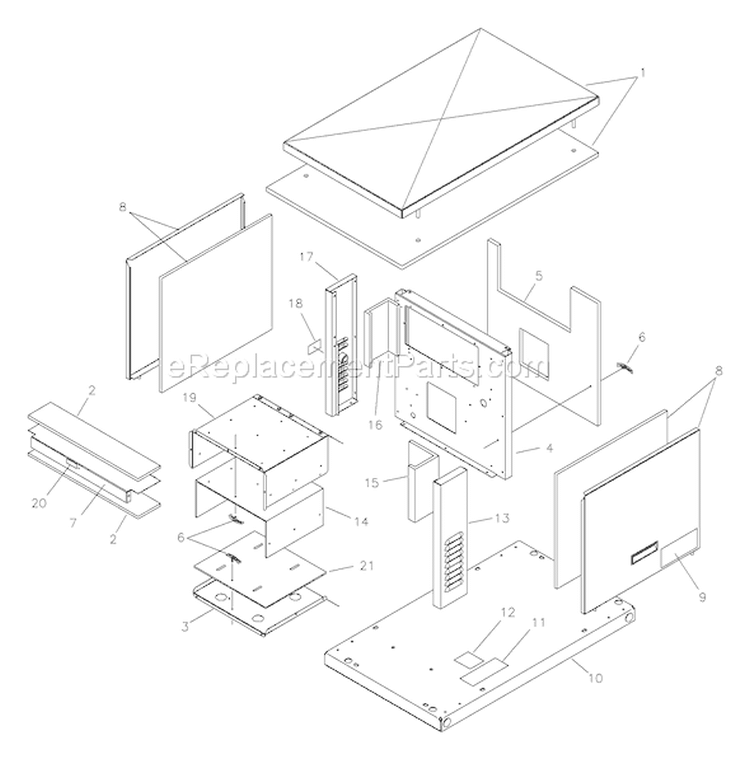 Page D Diagram and Parts List for 1535-1  Briggs and Stratton Generator